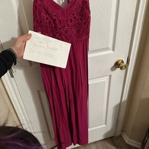 Elegant Magenta Lace romper/jumpsuit